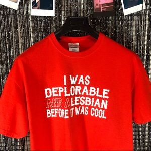 Funny Humorous queer friendly red tee